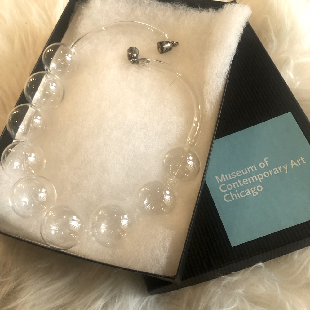 Glass necklace. Be the coolest girl at the party!